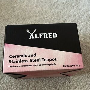 NEW in box Alfred Ceramic and Stainless Steel Teapot